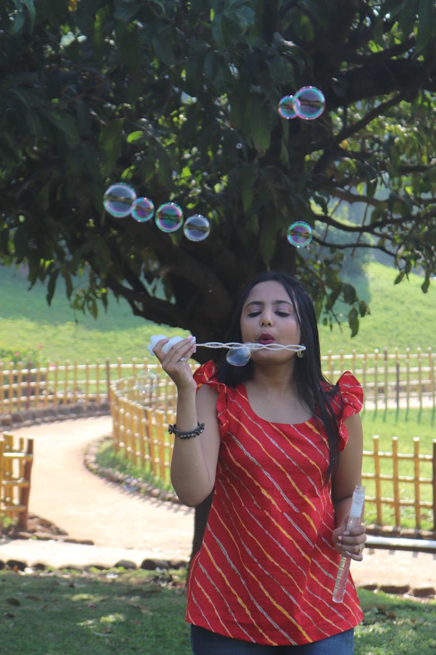 SAATHI Red Leheriya Short Kurti - Image 5