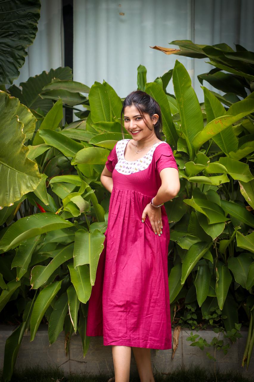Purple long one piece, cute long one piece, Cotton long one piece, cotton long dress